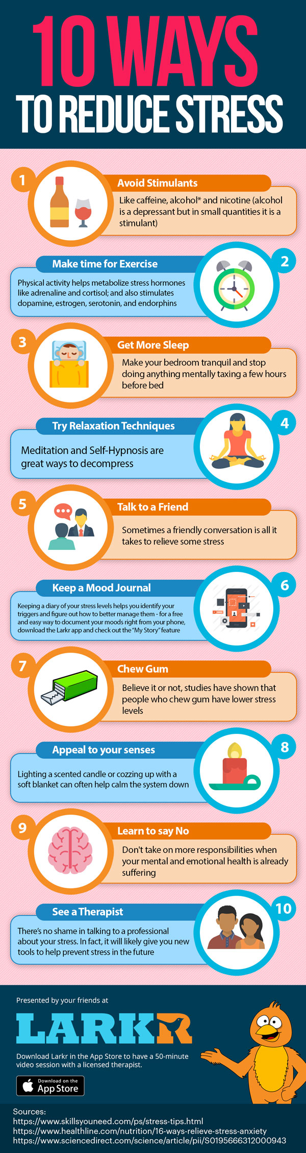 10 Ways To Reduce Stress Infographic Best Infographics