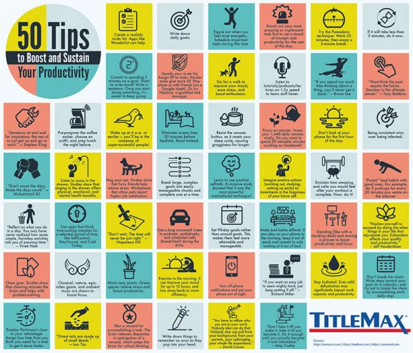 50 Tips to Boost & Sustain Your Productivity - Best Infographics