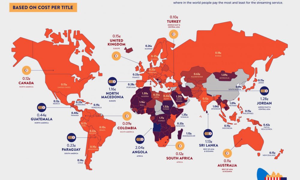 The Countries That Pay the Most & Least for Netflix - Best Infographics